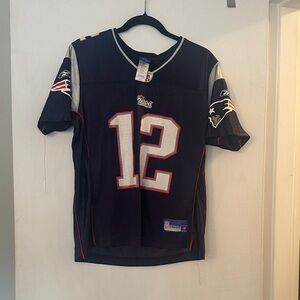 Reebok Navy and White Women's Patriots Jersey